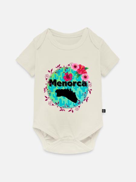 Menorca flower - Baby Premium Kurzarmbody - Naturweiß