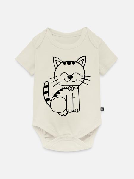 Kätzchen - Baby Premium Kurzarmbody - Naturweiß