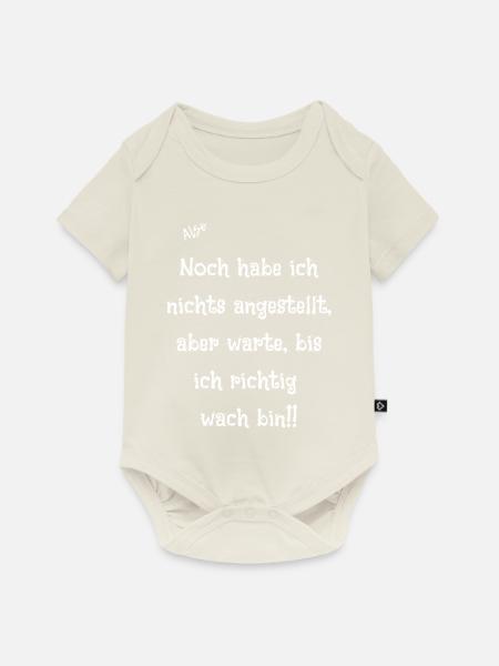 Wach - Baby Premium Kurzarmbody - Naturweiß