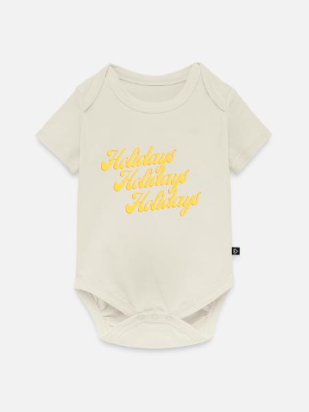 Ferien - Baby Premium Kurzarmbody - Naturweiß