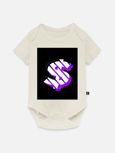 Cash Black Purple - Baby Premium Kurzarmbody - Naturweiß