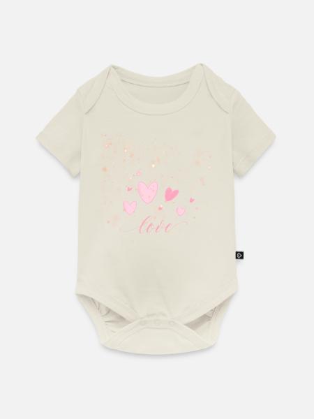 Love - Baby Premium Kurzarmbody - Naturweiß