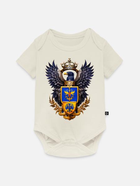 Adler mit Wappen - Baby Premium Kurzarmbody - Naturweiß