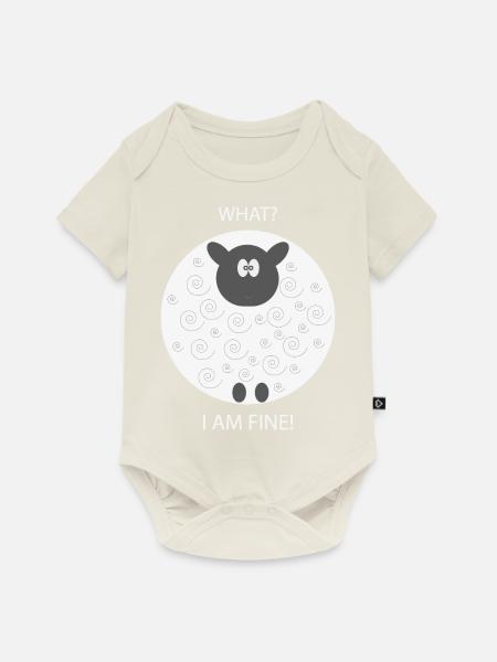 FUNNY SHEEP ILLUSTRATION - Baby Premium Kurzarmbody - Naturweiß