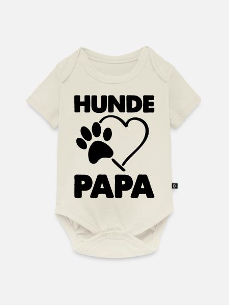 hunde papa - Baby Premium Kurzarmbody - Naturweiß