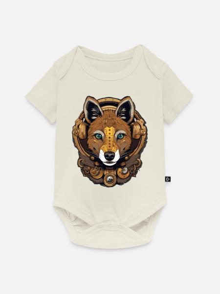 Hyäne - Baby Premium Kurzarmbody - Naturweiß