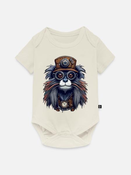 Tamarin - Baby Premium Kurzarmbody - Naturweiß