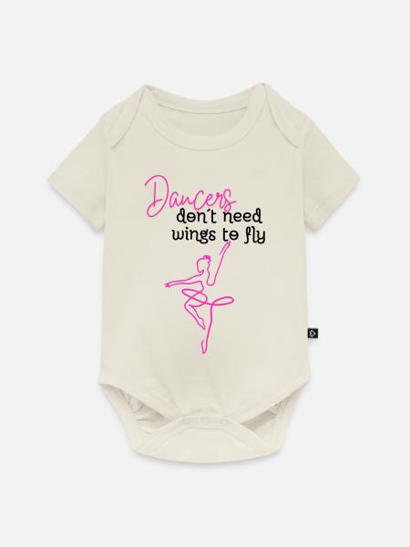 Dancers don´t need wings - Baby Premium Kurzarmbody - Naturweiß