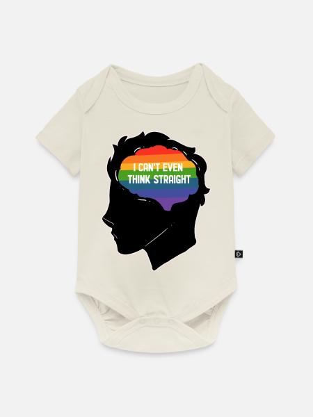 Can't even think straight - Baby Premium Kurzarmbody - Naturweiß
