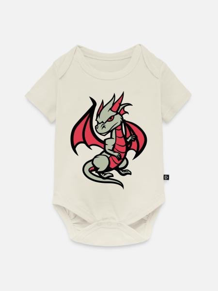 drache comic - Baby Premium Kurzarmbody - Naturweiß