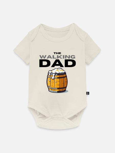 Walking Dad - Baby Premium Kurzarmbody - Naturweiß
