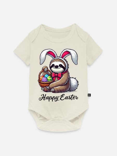 faultier ostern - Baby Premium Kurzarmbody - Naturweiß