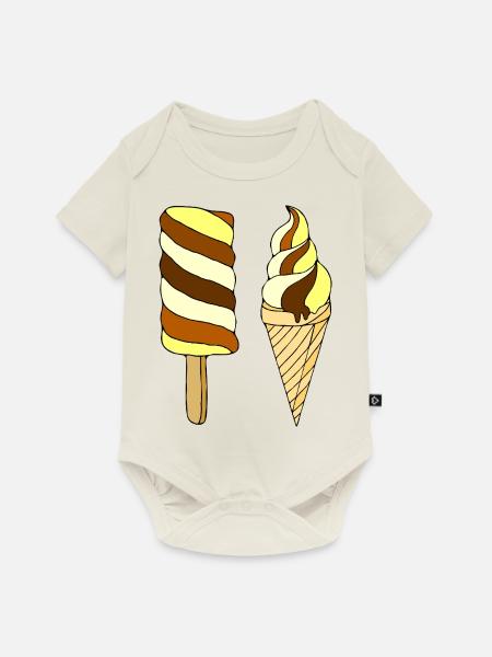 Eis - Baby Premium Kurzarmbody - Naturweiß