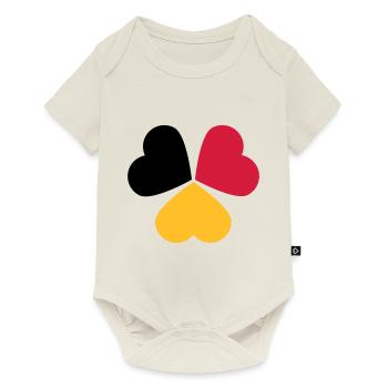 3 Hearts Germany Belgium Flag Shamrock - Baby Premium short-sleeve bodysuit - off white - Front