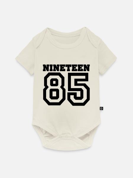 1985 - Baby Premium Kurzarmbody - Naturweiß