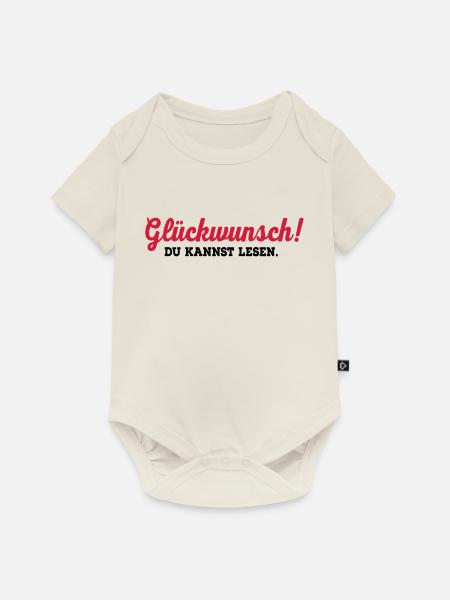 lesen - Baby Premium Kurzarmbody - Naturweiß