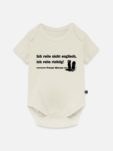 Westernreiter - Baby Premium Kurzarmbody - Naturweiß