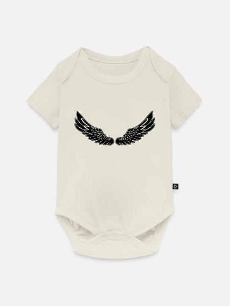 Wings black de - Baby Premium Kurzarmbody - Naturweiß