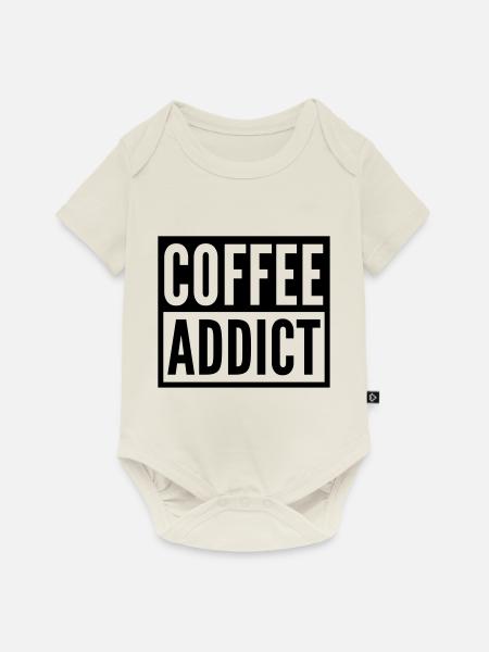 coffee addict - Baby Premium Kurzarmbody - Naturweiß