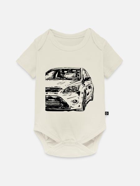 schnelles auto - Baby Premium Kurzarmbody - Naturweiß