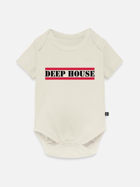 Deep House mit roten Linien - Baby Premium Kurzarmbody - Naturweiß
