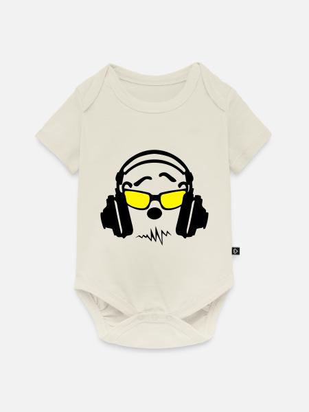 Equalizer Audio-Musik-Kopfhörer DJ zik75 - Baby Premium Kurzarmbody - Naturweiß