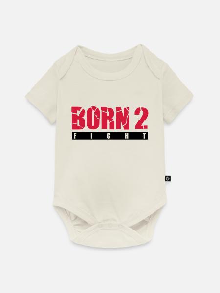 born_2_fight_g2 - Baby Premium Kurzarmbody - Naturweiß