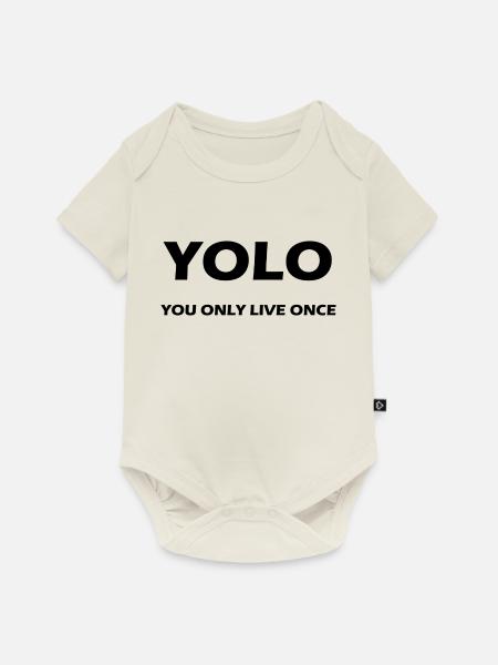 yolo 1 - Baby Premium Kurzarmbody - Naturweiß