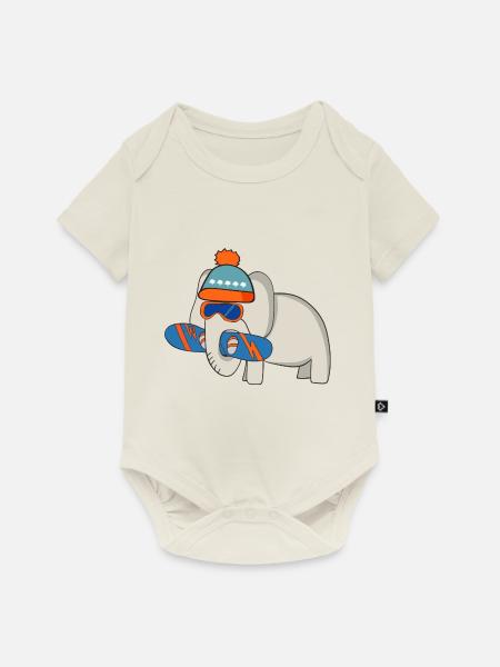 Snowboard - Baby Premium Kurzarmbody - Naturweiß