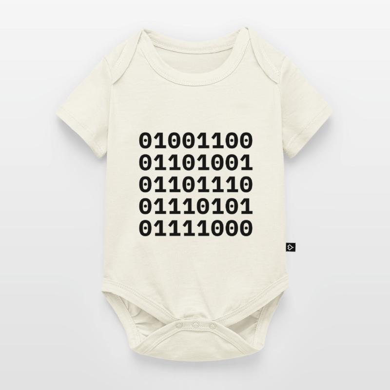 "LINUX" in binary code. Baby Premium short-sleeve bodysuit