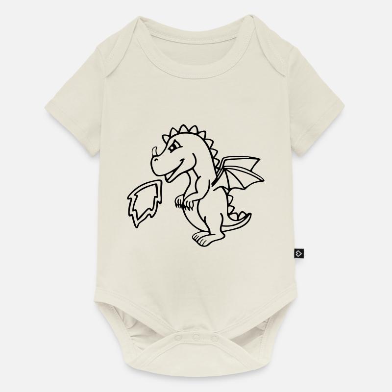 Drache - Baby Premium Kurzarmbody - Naturweiß