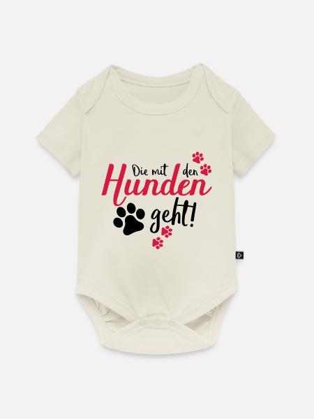 die mit den hunden geht - Baby Premium Kurzarmbody - Naturweiß