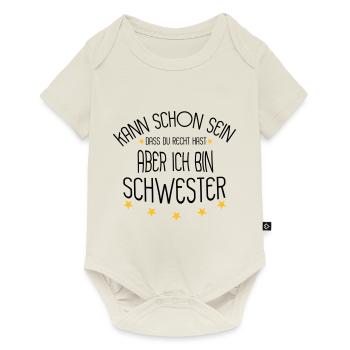 Schwester - Baby Premium Kurzarmbody - Naturweiß - Vorne