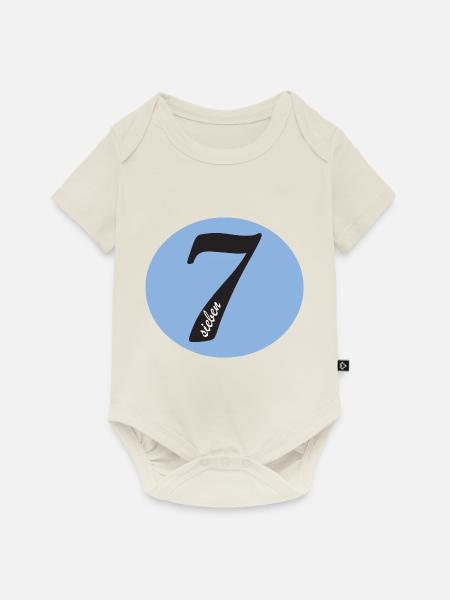 7 sieben - Baby Premium Kurzarmbody - Naturweiß