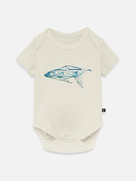 angeln geometrischer fisch geschenk angler Kinder - Baby Premium Kurzarmbody - Naturweiß