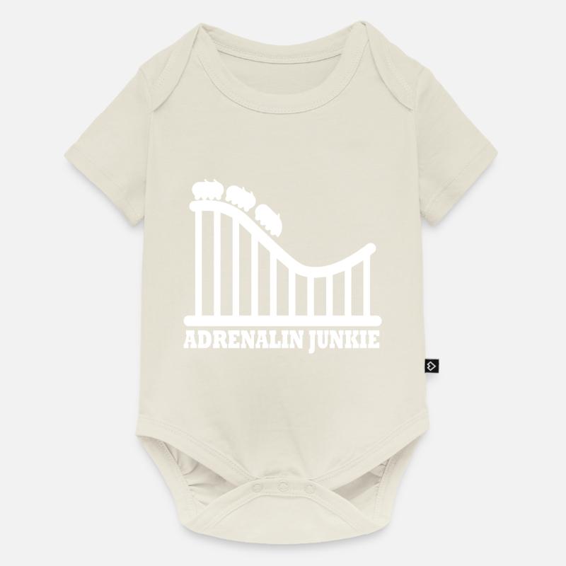 Rollercoaster Achterbahn Freizeitpark - Baby Premium Kurzarmbody - Naturweiß