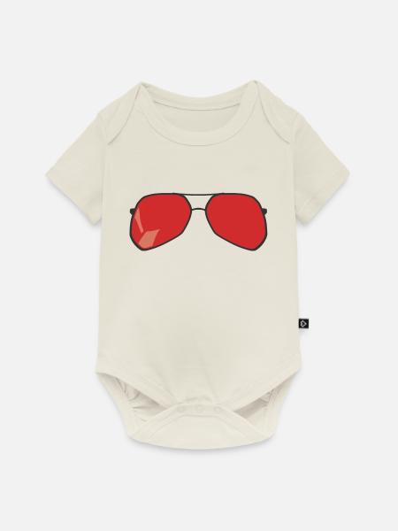Sonnenbrille - Baby Premium Kurzarmbody - Naturweiß