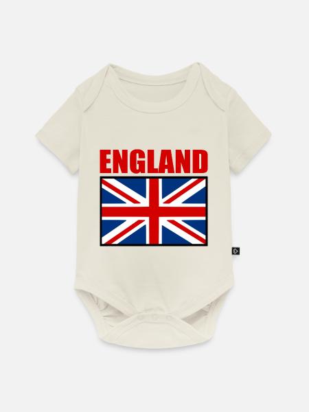 England - Baby Premium Kurzarmbody - Naturweiß