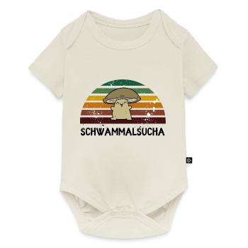 Schwammalsucha - Pilzsammler auf bayrisch - Baby Premium Kurzarmbody - Naturweiß - Vorne