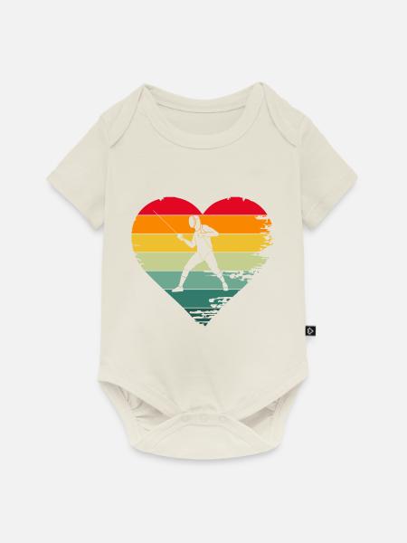 Fechten Retro - Baby Premium Kurzarmbody - Naturweiß