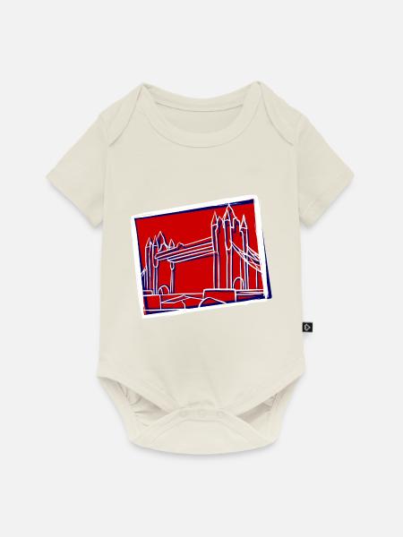 Tower Bridge Illustration - Baby Premium Kurzarmbody - Naturweiß