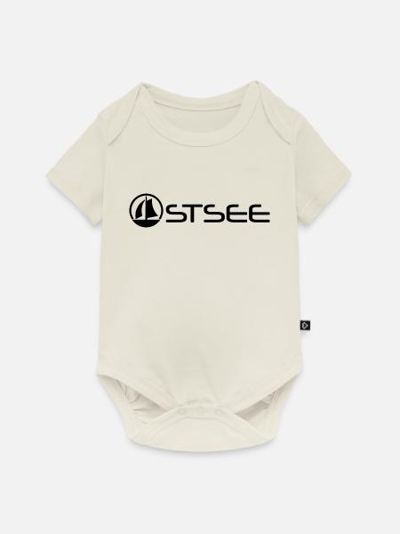 Ostsee mit Boot [black] - Baby Premium Kurzarmbody - Naturweiß