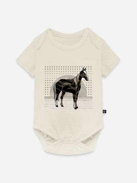 Pferd - Baby Premium Kurzarmbody - Naturweiß