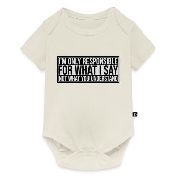 what I say quote - Baby Premium short-sleeve bodysuit - off white - Front