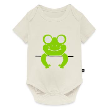 Frog Wall Shield Bande dessinée - Body à manches courtes Premium Bébé - blanc cassé - Devant