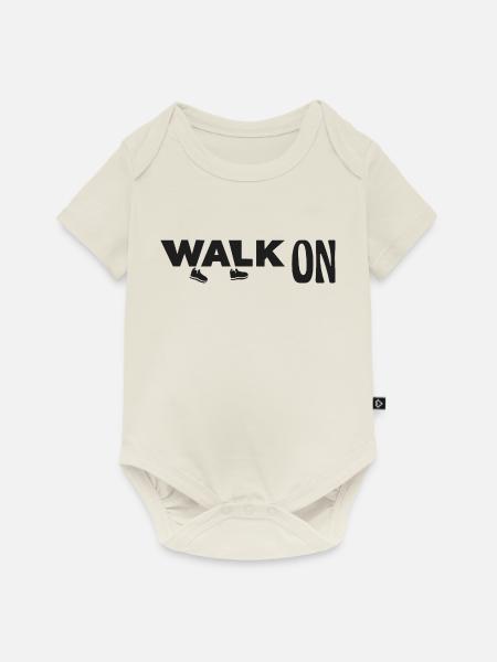 Walk on - Baby Premium Kurzarmbody - Naturweiß