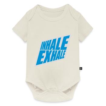 Inspirez expirez Yoga citation - Body à manches courtes Premium Bébé - blanc cassé - Devant