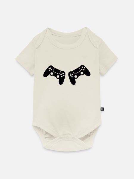 gamepads - Baby Premium Kurzarmbody - Naturweiß