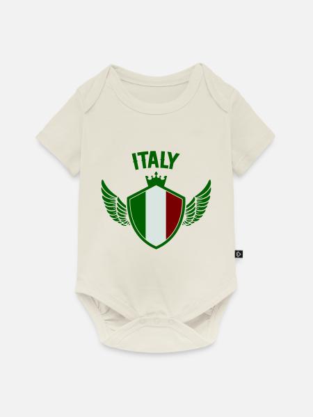 italy wappen - Baby Premium Kurzarmbody - Naturweiß