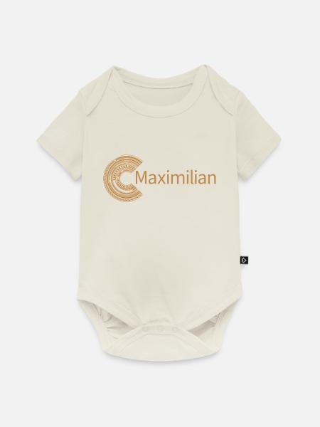 Für Maximilian - Baby Premium Kurzarmbody - Naturweiß